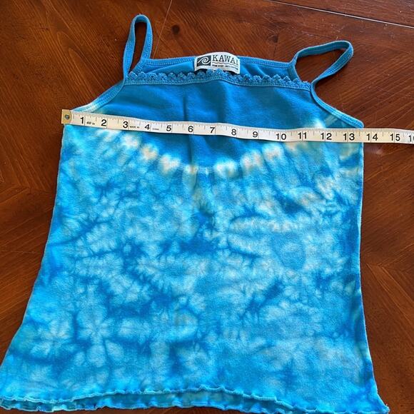 Kawai Girls XL Blue Tie Dye Knit Tank Top - Picture 4 of 5